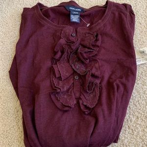 Ralph Lauren Girls Ruffle Tunic NWT L